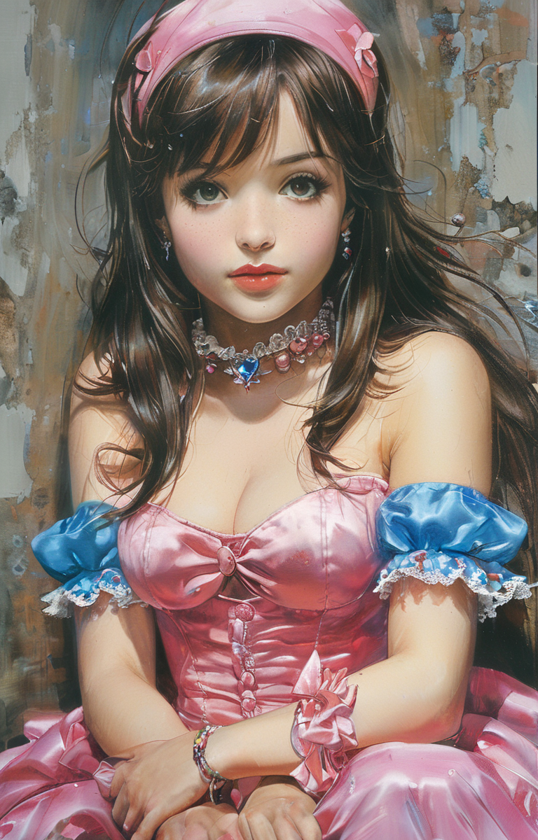 masterpiece,best quality,<lora:tbh233-sdxl:0.9>,illustration,style of Simon Bisley portrait of idolmaster cinderella girls,