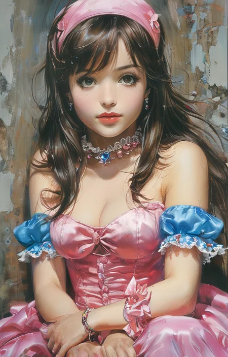 masterpiece,best quality,<lora:tbh233-sdxl:0.9>,illustration,style of Simon Bisley portrait of idolmaster cinderella girls,