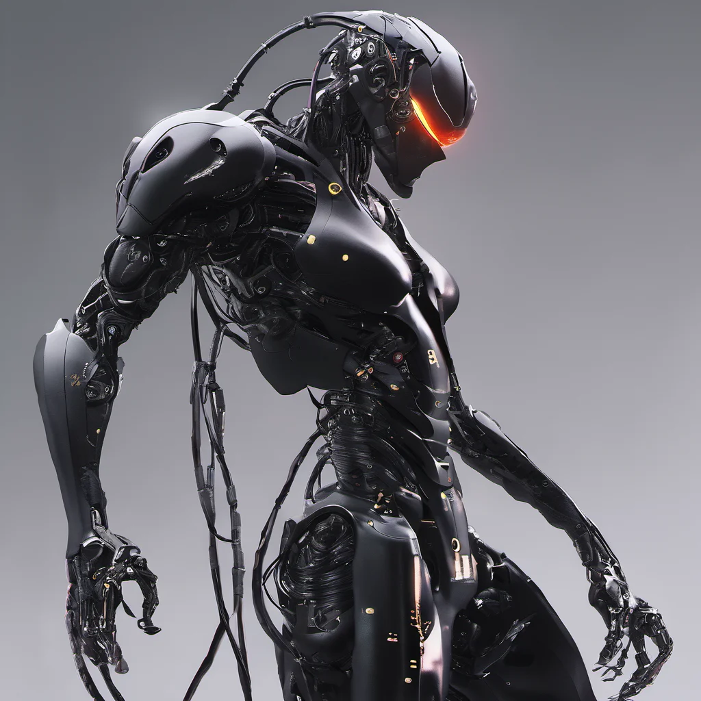 FUNDING, future, concept robot, black robot solo, glowing, robot, mecha, science fiction, cable, wire,<lora:FN_WeiLai-000005:1>,