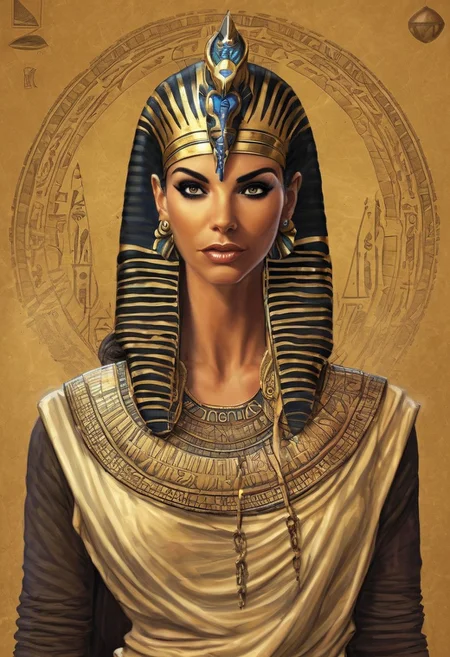 imcc style, 1girl, woman, thirties, pharaoh, egyptian, fantasy