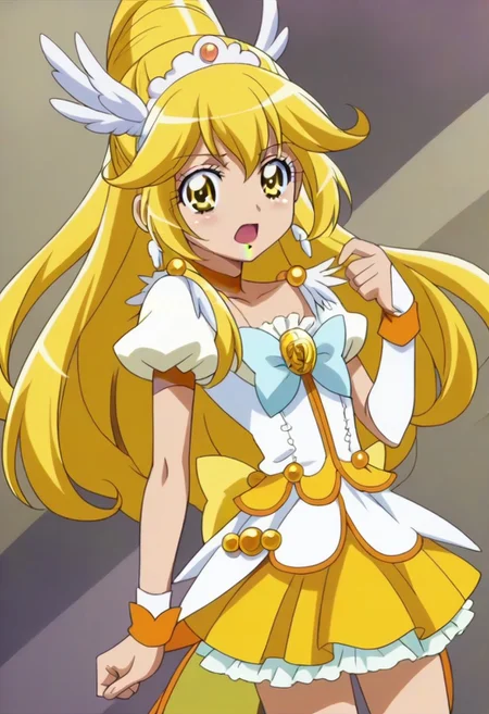 rating questionable, detailed background,yellow hair,yellow eyes,long hair,shiny skin, <lora:curepeace.pony:1>, curepeace,,,,,,,,,,,,,,,,,anime coloring, anime screencap, 1girl,Solo ,, anime,,,,official art, Uncensored ,Unedited ,,,,,,,,,,,,, ,,