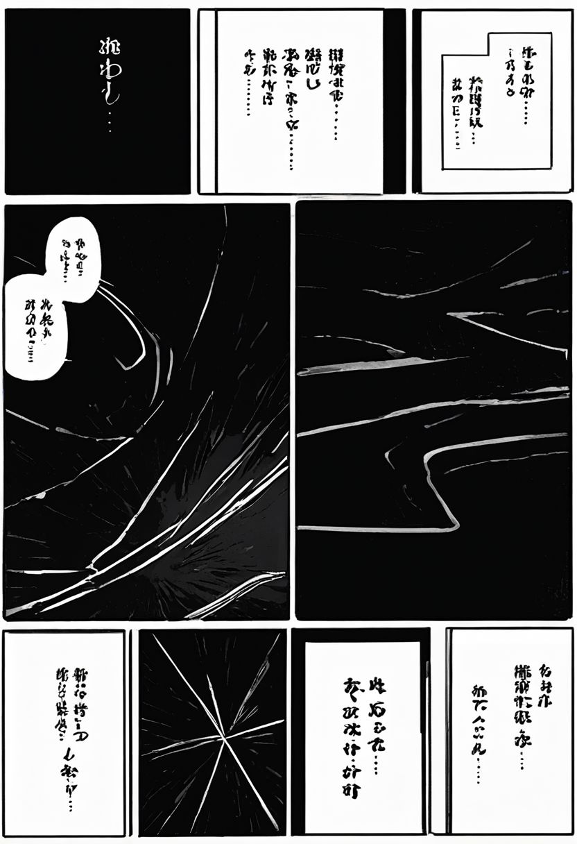 comic panels, black background