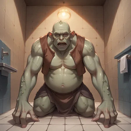 score_9, score_8_up, score_7_up, best quality, masterpiece, source_anime, zPDXL, zPDXL_xxx, BREAK
in toilet, tiled floor, tiled walls,,
, <lora:add-detail-xl:1> <lora:detail_eyes:0.5>, <lora:troll_harrypotter:1>troll, monster, green skin