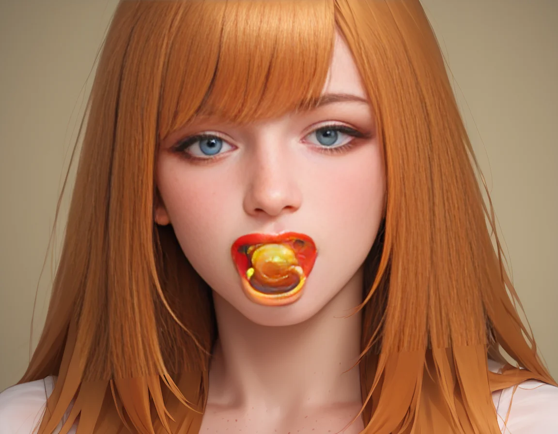 score_9,score_8_up,1girl,long hair,bangs,freckles,<lora:dummies:1>,pacifier,