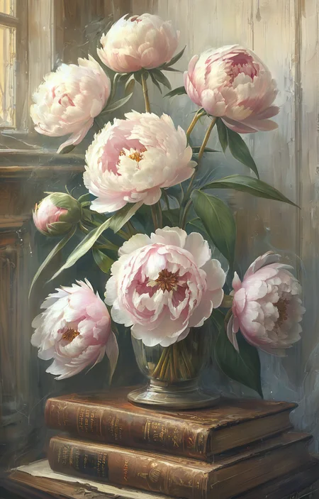 masterpiece,best quality,<lora:tbh44-sdxl:0.9>,illustration, decaying peonies