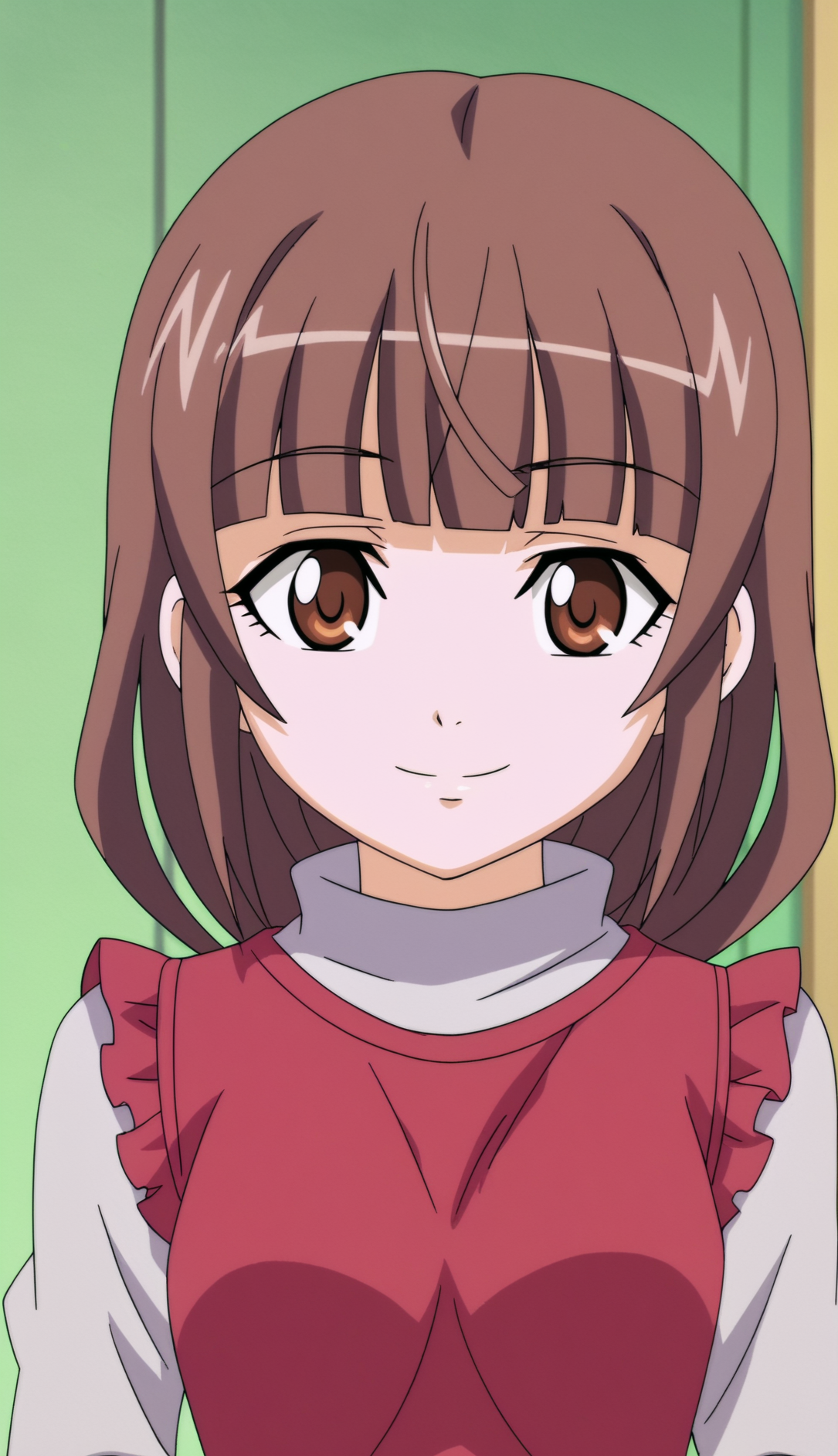rating_safe,  anime screencap, consistent background,   Emiru Ikuno, light smile, upper body  <lora:Nozoki_Ana-Emiru_Ikuno-PDXL:0.8>,