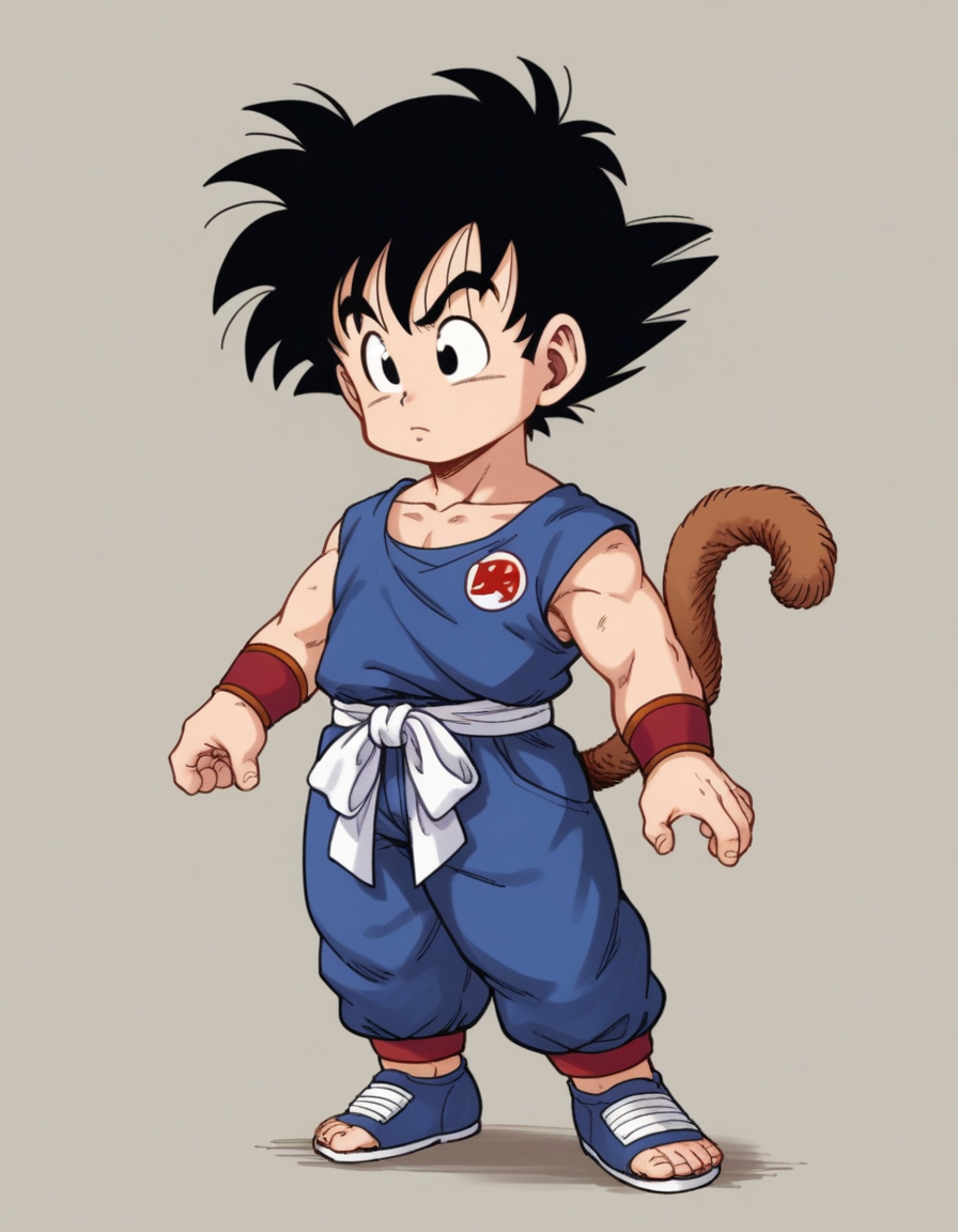 zPDXL, score_9, score_8_up, score_7_up, source_anime, BREAK
1boy, solo, <lora:4kira_v1:1> 4kira, son goku, black hair, messy hair, black eyes, little boy, child, monkey tail, blue shirt, blue pants, flats, dogi, chibi,