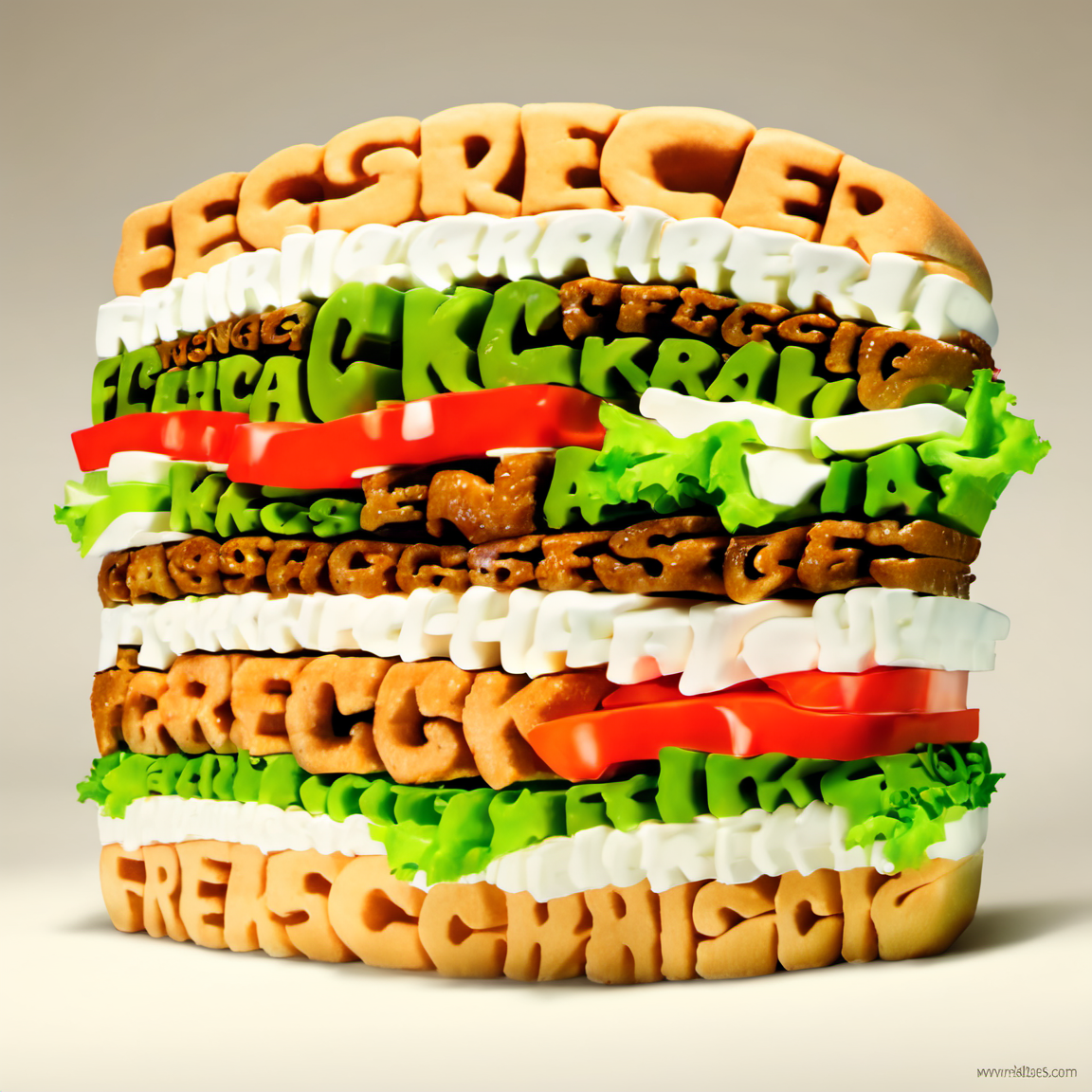 typography_art, simple background, white background, food, english text, burger <lora:Typography_art:1>