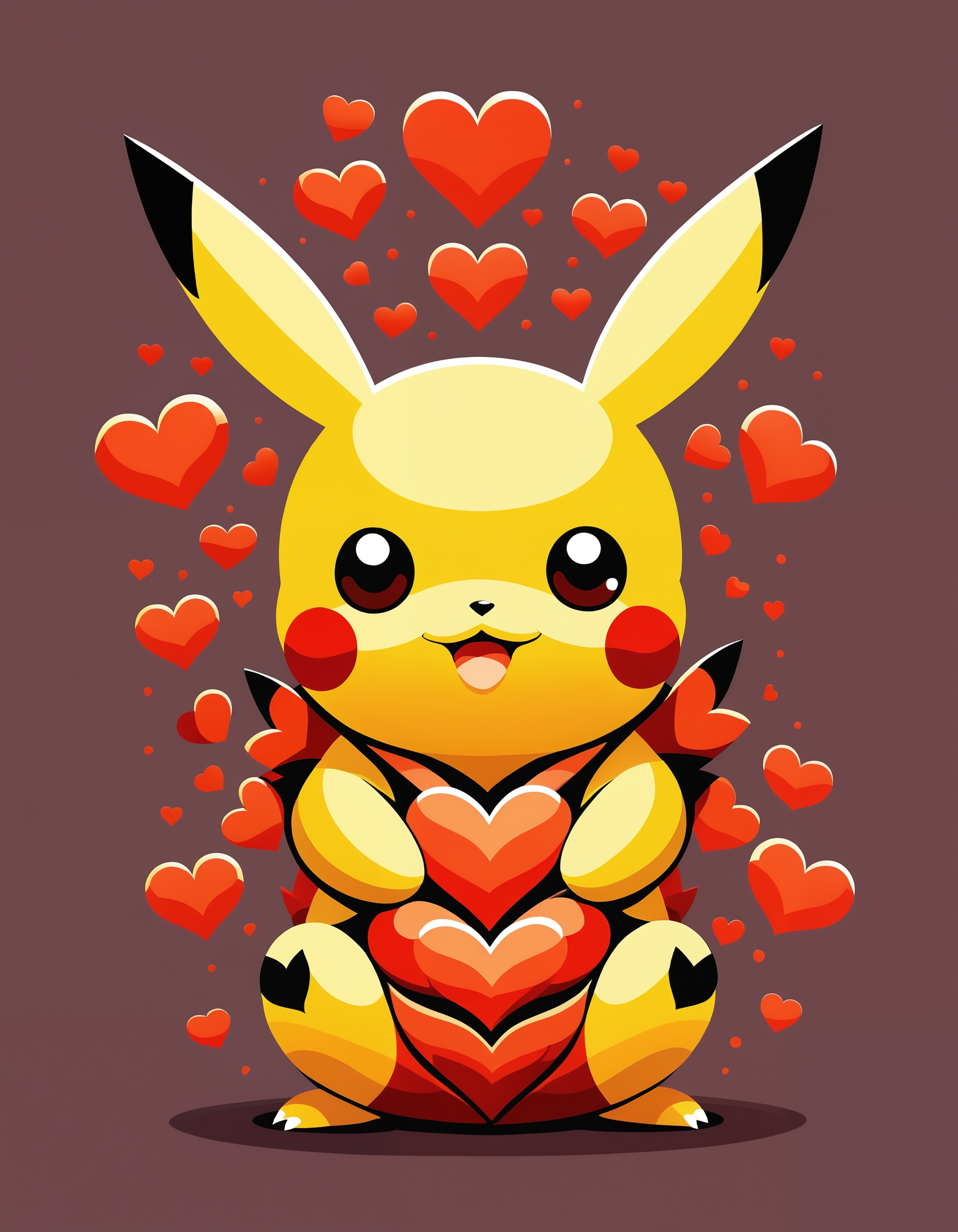 flat art of pikachu as zavy-flthrts