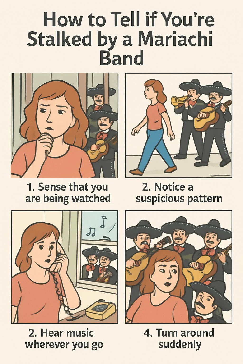 A tutorial for how to tell if you're being stalked by a mariachi band