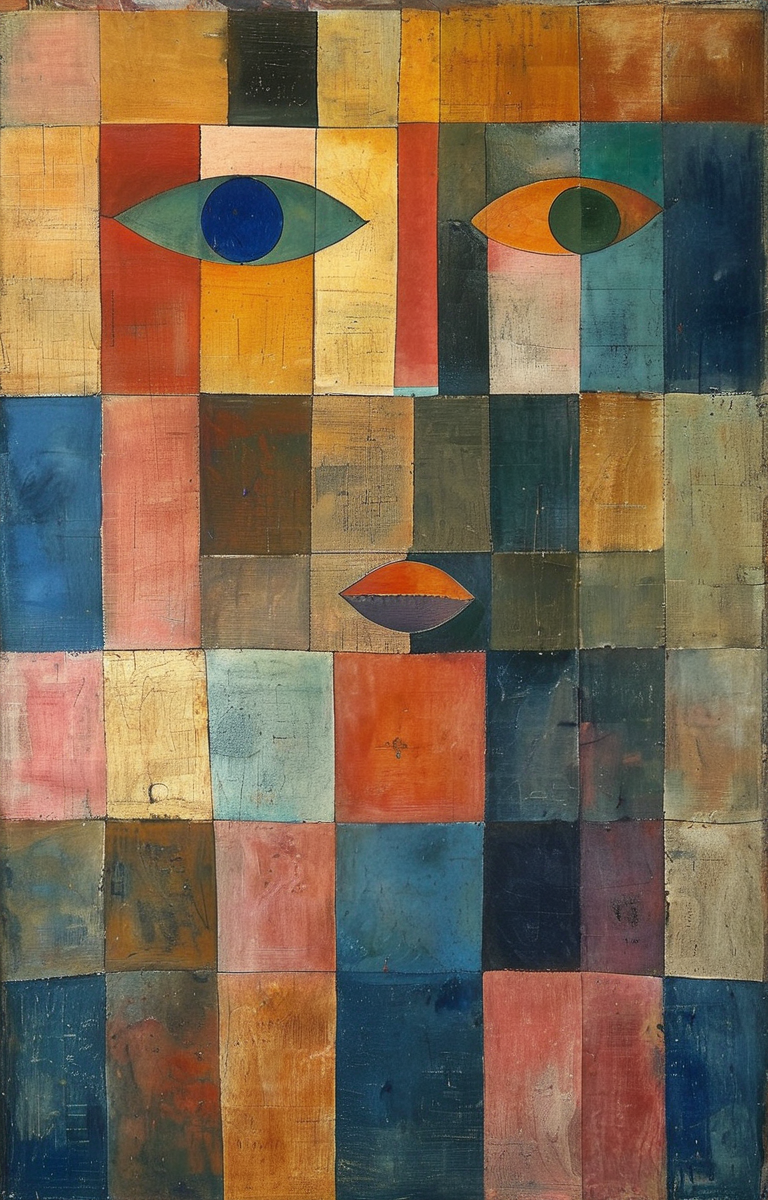 masterpiece,best quality,<lora:tbh325-sdxl:0.9>,illustration,style of Paul Klee, portrait of noble man