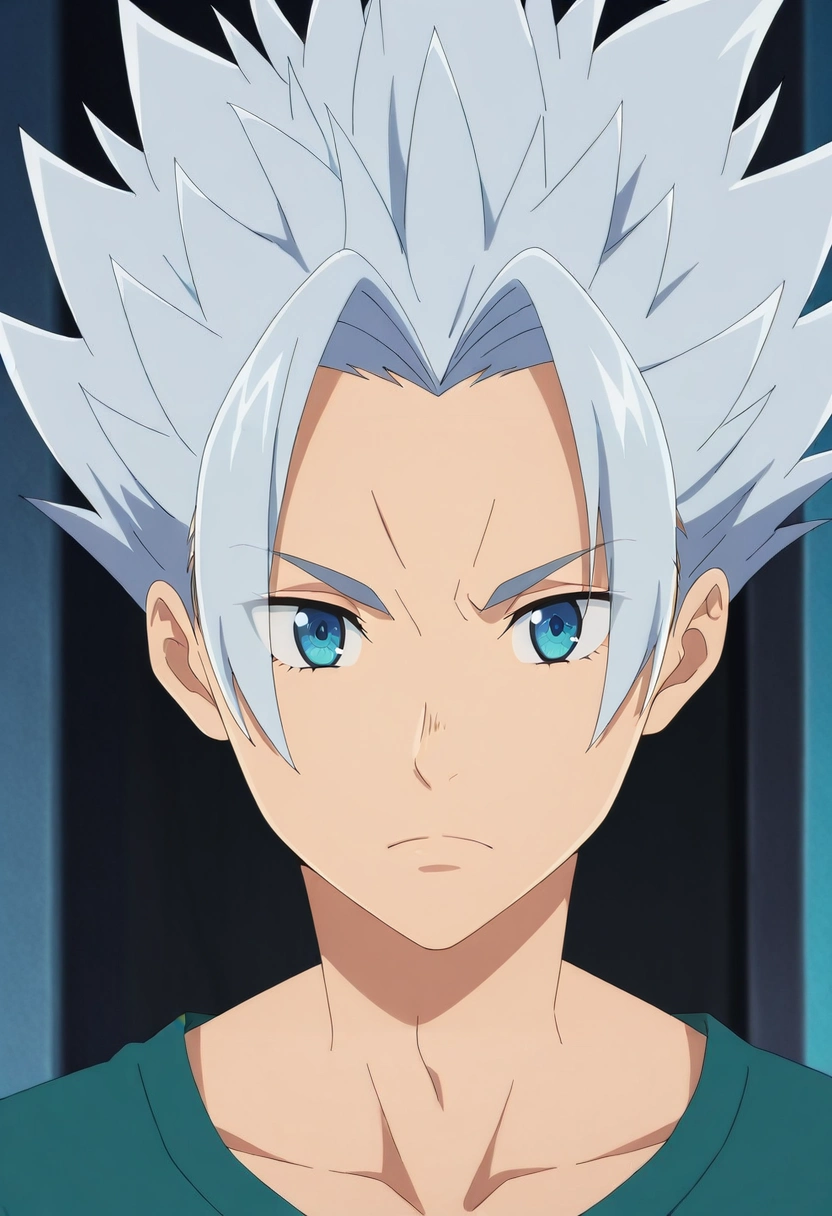 masterpiece, best quality, , anime screencap, anime coloring, official style, looking at viewer, 1boy, solo, male focus, <lora:arden_nnt_ilxl:0.96>, arden_nnt, grey hair, blue eyes, short hair, spiked hair, ,