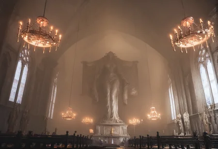 ,ruanyi0941,chandelier,church,indoors,statue,<lora:0941 church hall_v1_pony:1>, score_9,score_8_up,score_7_up,,8k,1girl,solo,,