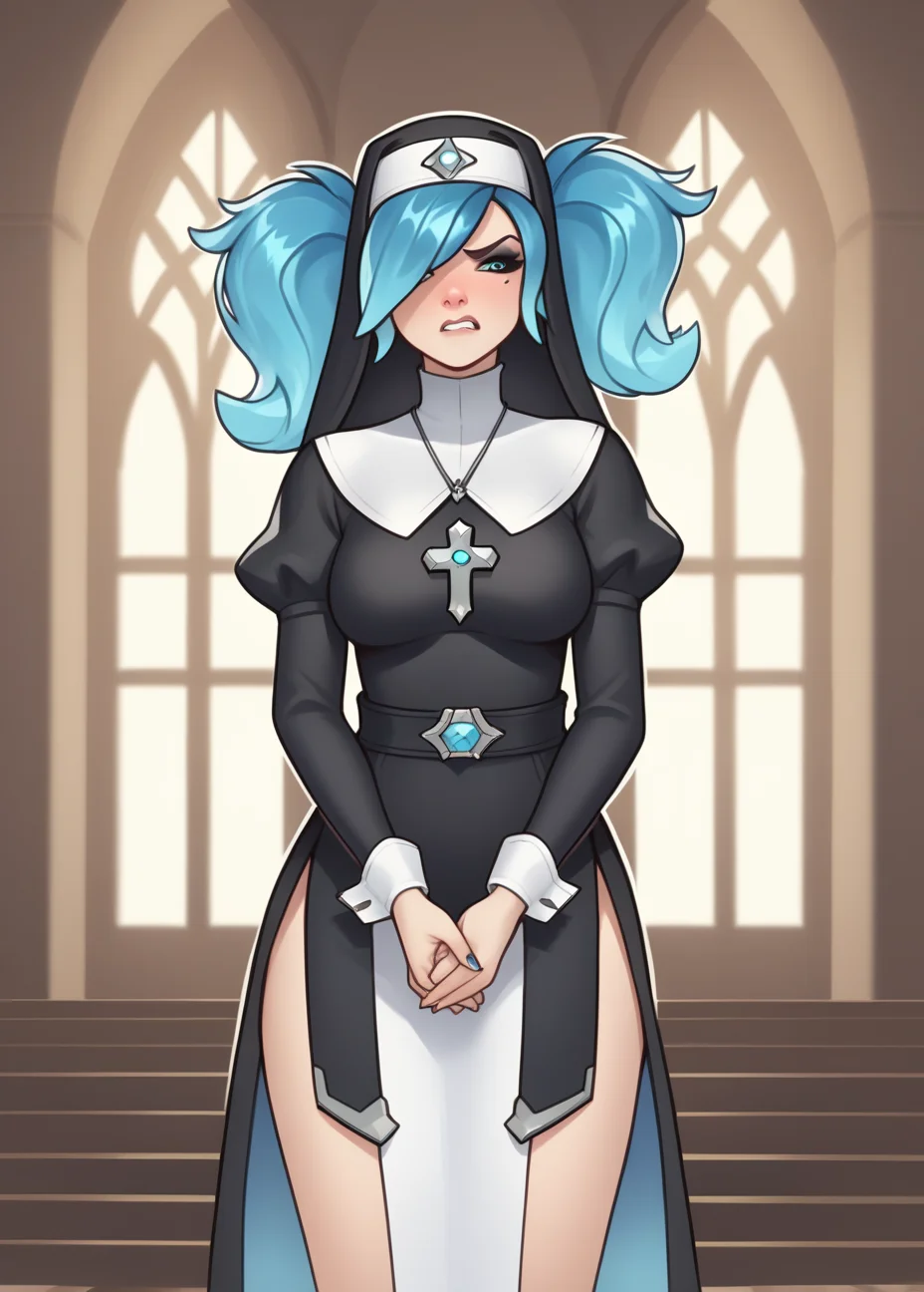 score_9, score_8_up, score_7_up, score_6_up, score_5_up, source_anime,
BREAK
1 girl, solo, Evie_Paladins, nun outfit, church background, annoyed
BREAK
, <lora:EviePaladins3:0.8>