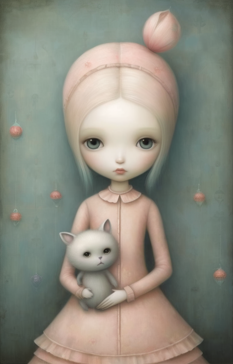 masterpiece,best quality,<lora:tbh340-sdxl:0.75>,illustration,style of Nicoletta Ceccoli, tech genius teenage girl