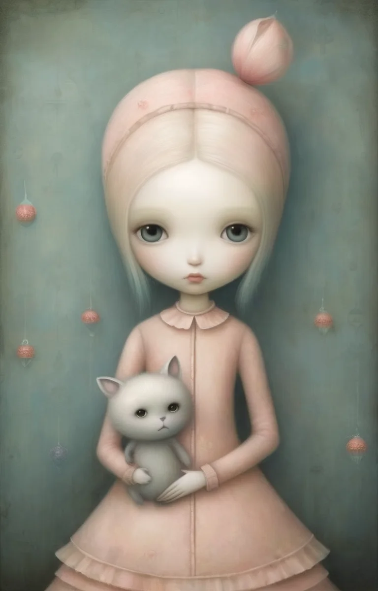 masterpiece,best quality,<lora:tbh340-sdxl:0.75>,illustration,style of Nicoletta Ceccoli, tech genius teenage girl