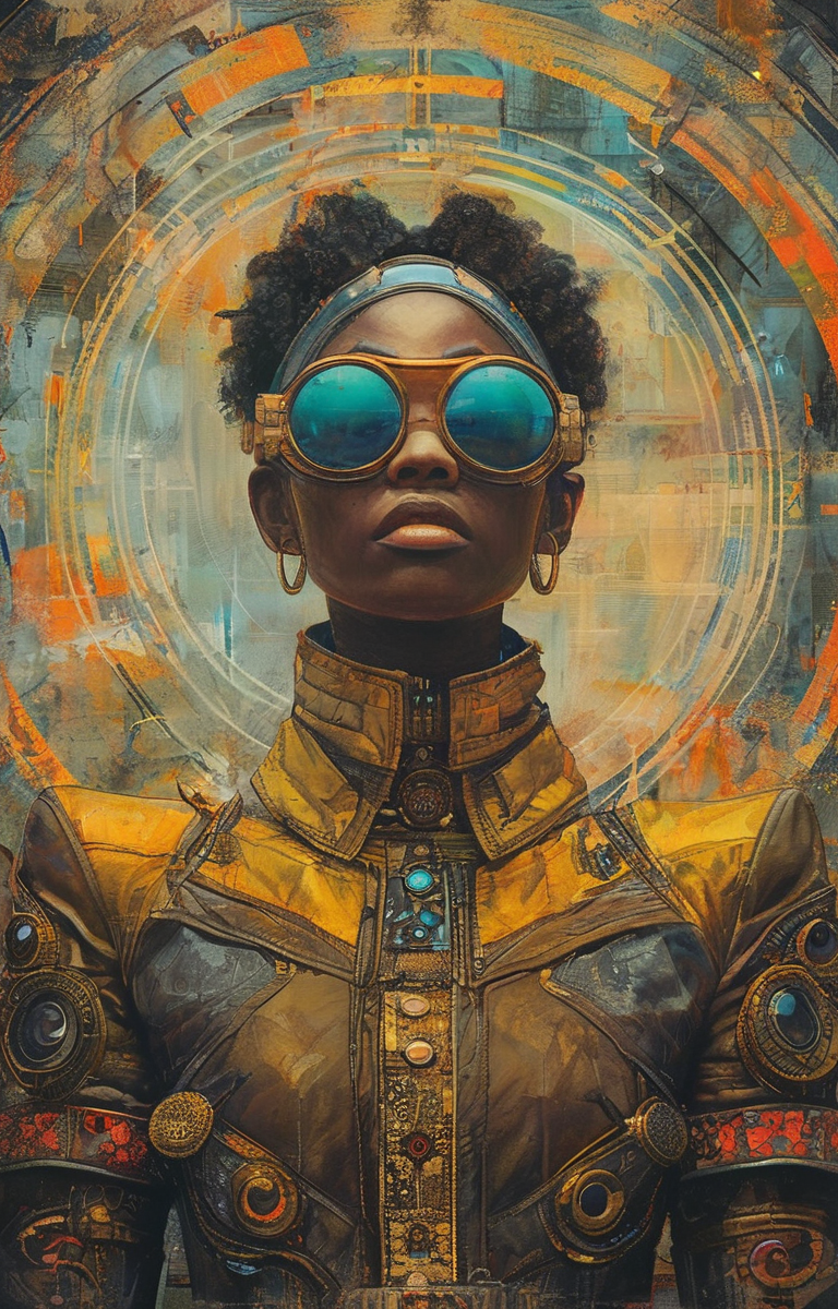 masterpiece,best quality,<lora:tbh324-sdxl:0.9>,illustration,style of Afrofuturism, portrait of noble man