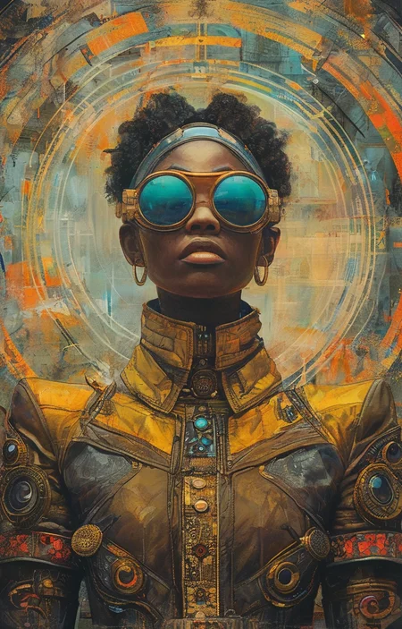 masterpiece,best quality,<lora:tbh324-sdxl:0.9>,illustration,style of Afrofuturism, portrait of noble man