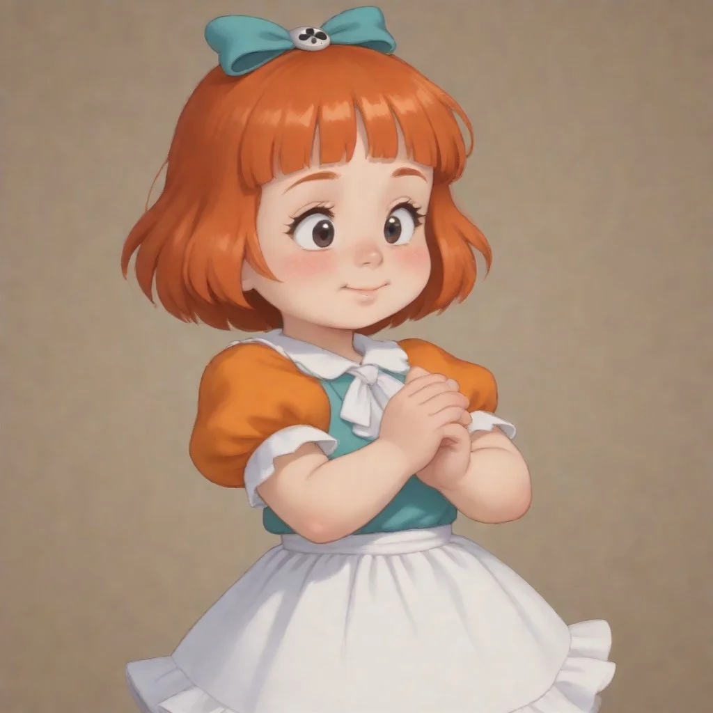 uohh, elmyra_tta, orange hair, short hair, hair bow, puffy sleeves, skirt, fantasy wold