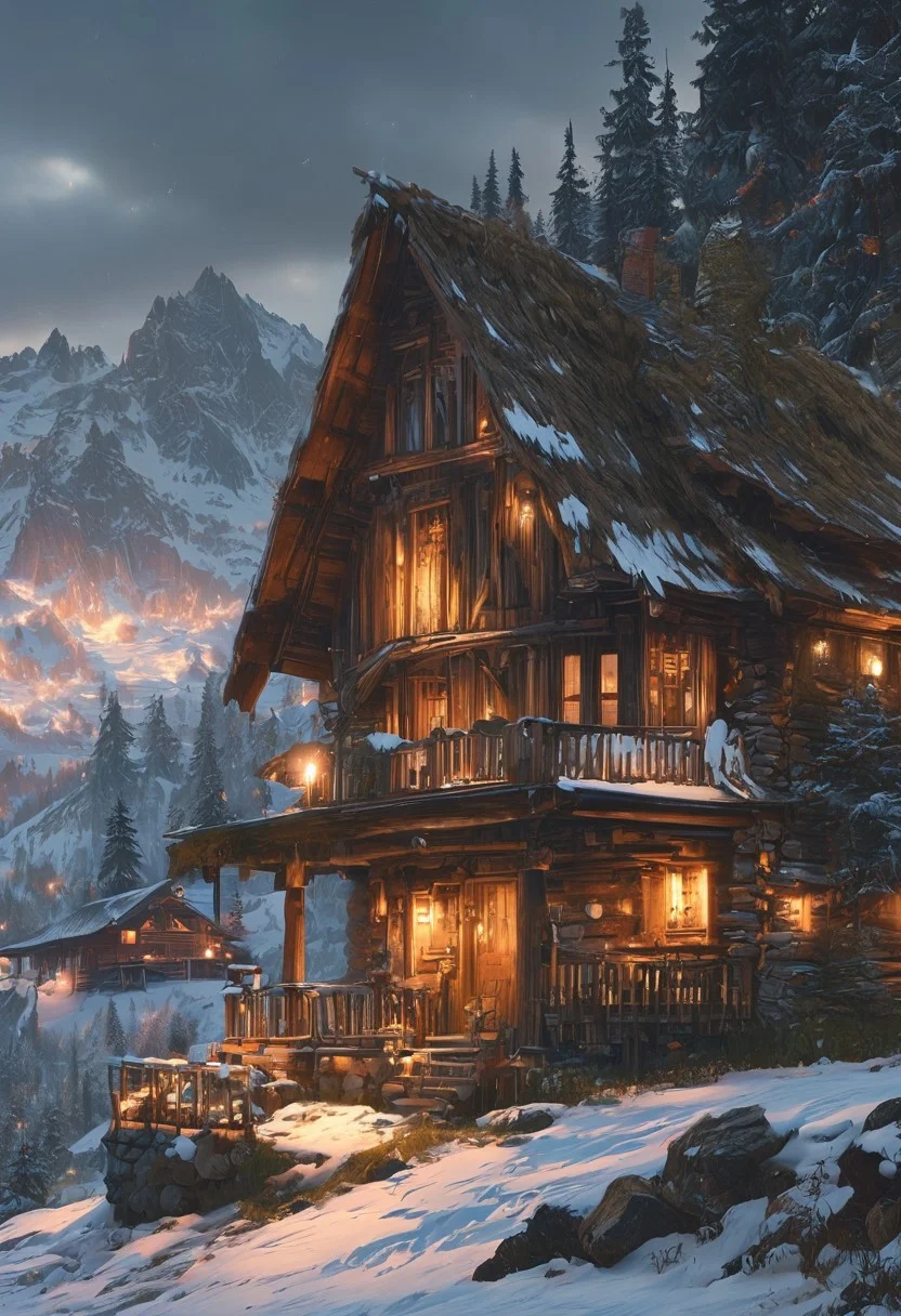 cozy log cabin on snowy mountain peak, cinematic experience., illustration, cinematic
<lora:DonM3t3rn1tyXL-v1.1:0.7>, DonM3t3rn1tyXL,
OverallDetailXL <lora:MJ52:0.3> <lora:SDXLFaeTastic2400:0.4> <lora:EpicF4nta5yXL:0.7>