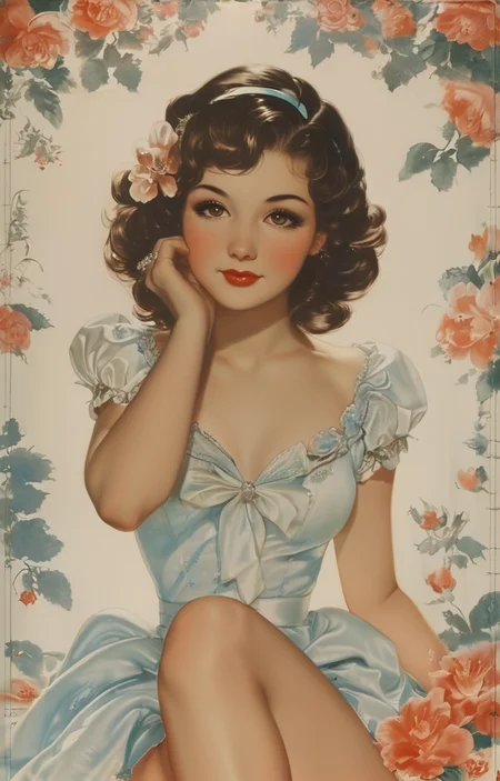 masterpiece,best quality,<lora:tbh208-sdxl:0.9>,illustration,style of Alberto Vargas portrait of idolmaster cinderella girls,