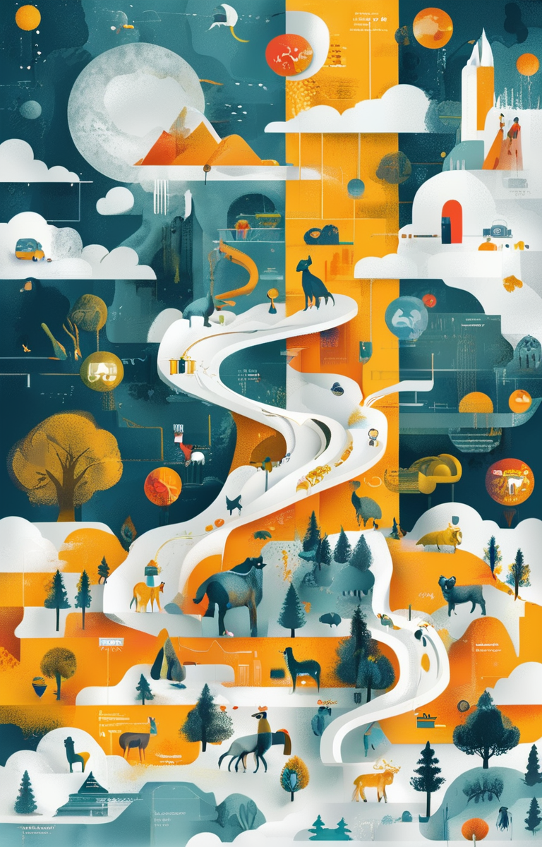 masterpiece,best quality,<lora:tbh245-sdxl:0.9>,illustration,style of Infographic animals