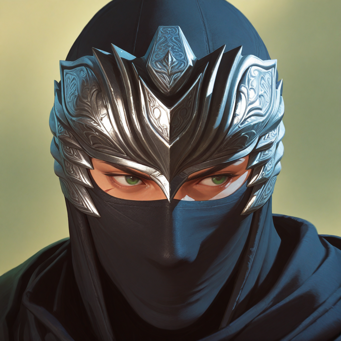 <lora:RYU_HAYABUSA:1> ryu_hayabusa, solo, 1boy, green eyes, male focus, blurry, scarf, armor, looking to the side, blurry background, mask, scar, helmet, portrait, mouth mask, realistic, covered mouth, looking ahead, ninja, black scarf, forehead protector, helm, ninja mask, motion blur, film grain, abstract, natural lighting, fantasy, cinematic, very awa, masterpiece, best quality, absurdres, newest, perfect quality, detailed background, intricate details, (artist:fl \(l-fl\):0.7), (artist:tooboshoo:0.7), (artist:dizdoodz:0.8)