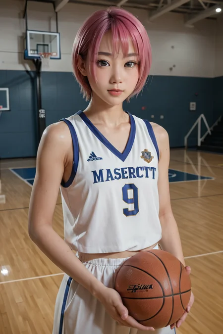 score_9, score_8_up, score_7_up, , asian girl ,gray eyes , 1girl , intricate details, , prefect lighting, very aesthetic, , intricate details , masterpiece, high quality, prefect hands, best quality, masterpiece, high quality, prefect hands, best quality , small breast , blush , solo , ,gym , Basketball uniform , Basketball stadium , indoor , sleeveless,
, <lora:DetailedEyes_V3:1> <lora:tweak-detail-xl:1>
,MizukiPN , 1girl , light black eyes, gray eyes , pink hair , short hair , small breast , <lora:Suzushiro_Mizuki_Boku_Girl-000001:1>