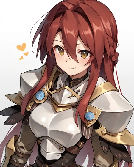 score_9, score_8_up, score_7_up, score_6_up, score_5_up, score_4_up, BREAK source_anime,<lora:add-detail-xl:1>,<lora:Expressive_H:1>,
<lora:Raquna Sheldon_PONY:1>,raquna sheldon, 1girl, solo, red hair, long hair, hair between eyes,brown eyes, armor, shoulder armor, breastplate, pantyhose, skirt,smile, closed mouth