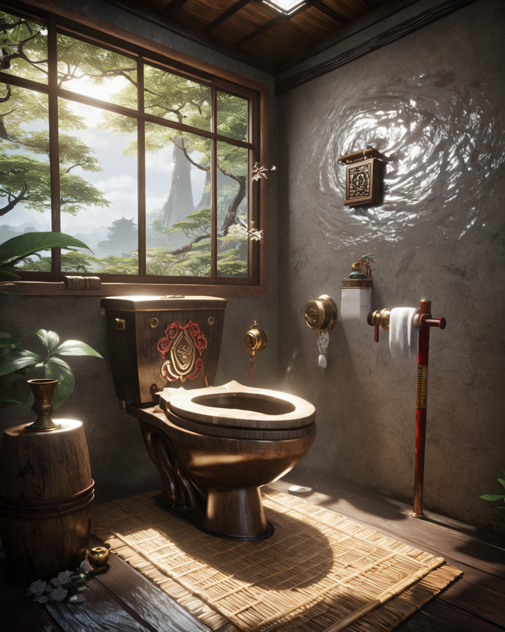 toilet,masterpiece,best quality,16k,trending on artstation, <lora:niohxl-step00000300:1>in the style of niohxl yokai
