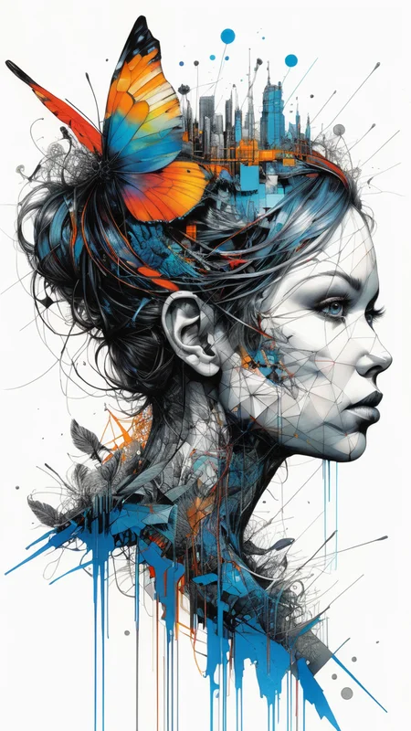 mysterious silhouette woman, by Minjae Lee, Carne Griffiths, Emily Kell, Geoffroy Thoorens, Aaron Horkey, Jordan Grimmer, Greg Rutkowski, amazing depth, masterwork, surreal, geometric patterns, intricately detailed, bokeh, perfect balanced, deep fine borders, artistic photorealism , smooth, great masterwork by head of prompt engineering <lora:add-detail-xl:2>