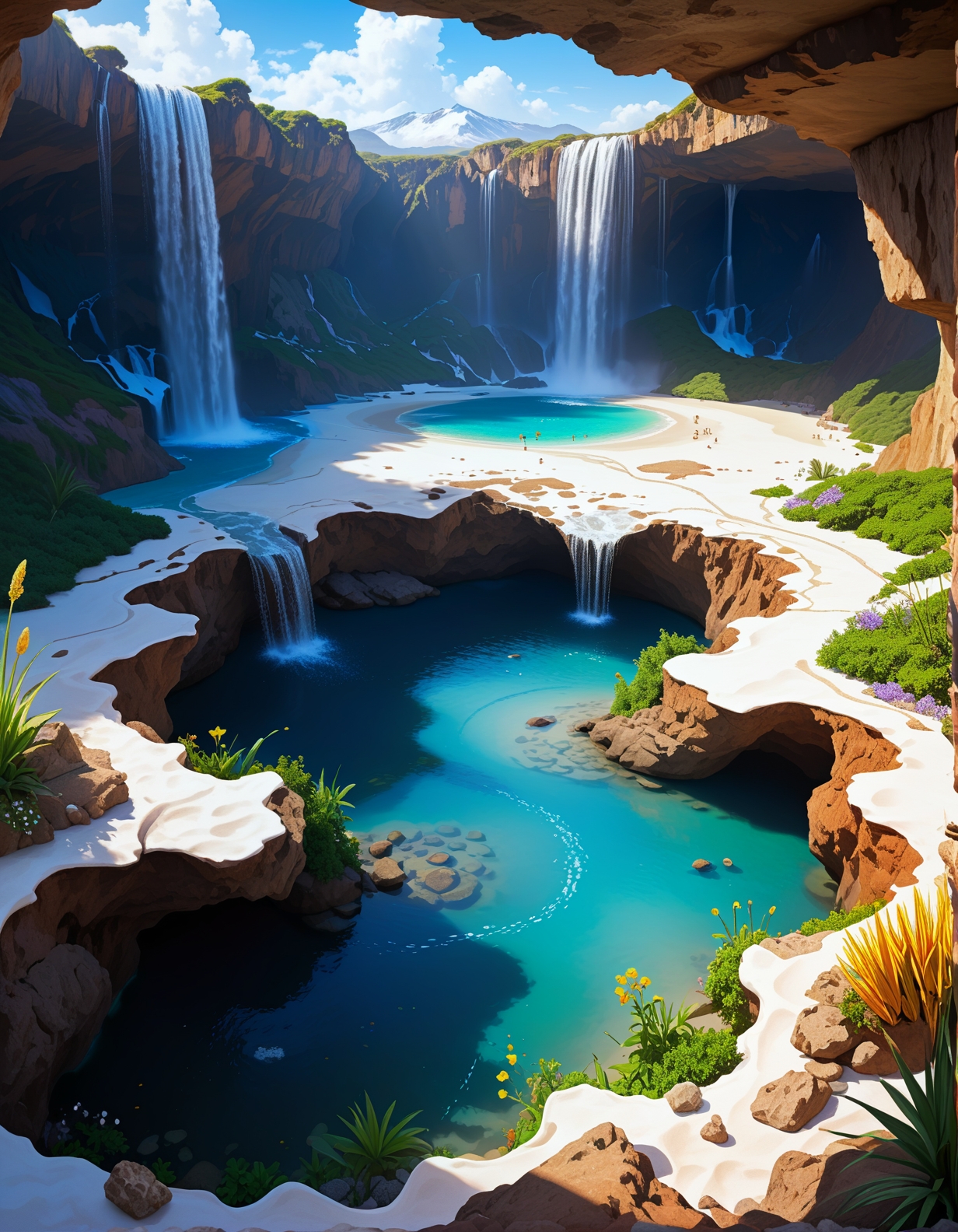 fantasy landscape:1.2
a mystical desert, with glowing sands, enchanted oases, and an otherworldly feel,
,
Chinook winds melting snow patches,
Pileus caps on growing cumulus,
Underwater caustic light patterns,
Summer wheat fields swaying,
Cenote sinkhole pools,
,
,
Snowfall assembling origami creatures,
Masamune Shirow 
(masterpiece:1.4), (intricate details:1.4), (hyperrealistic:1.3),(painting:0.9),(ultra detailed:1.4), (8k resolution:1.3), (sharp focus), (dramatic perspective:1.1), (chromatic aberration:0.3), (film grain:0.2),
<lora:JuggerCineXL2:0.3>,
<lora:add-detail-xl:0.3>,
<lora:WildcardX-XL-Detail-Enhancer:0.4>,
<lora:xl_more_art-full_v1:0.7>,
<lora:ClassipeintXL2.1:0.3>,
<lora:Flux-XL_Scenery:0.3> flux-scenery ,
<lora:EnvyDramaticLightingXL01:0.7>
detailxl,