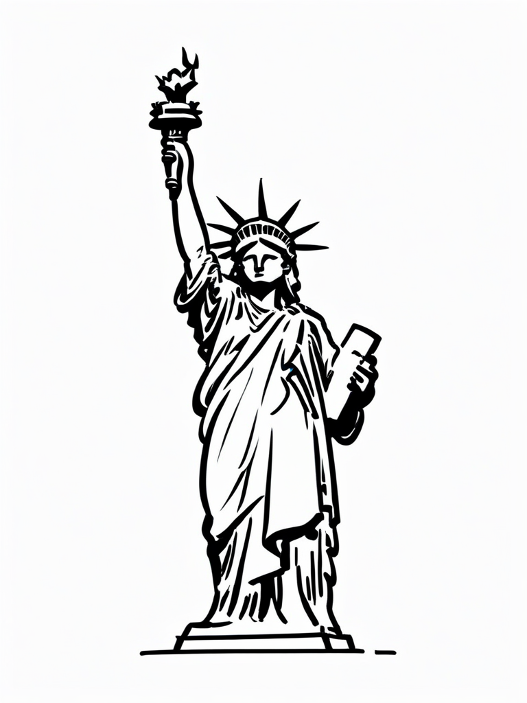 illustration, simple line art, (white background:1.2), doodle, doodle line, hand draw, drawing, b&w, monochrome, <lora:SDXL_BTT_Doodle_v01:1.5>, SDXL_BTT_Doodle_v01, Statue of Liberty