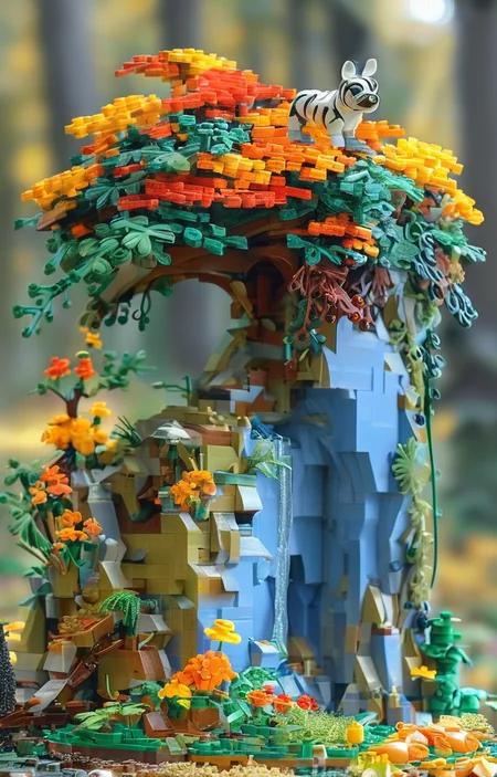 masterpiece,best quality,<lora:tbh246-sdxl:0.9>,illustration,style of lego, animals