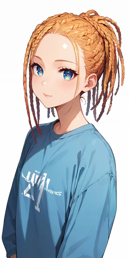 score_9, score_8_up, score_7_up,source_anime, high res image,masterpiece,best quality,girl,cute face,clear skin,shiny hair,ultra detailed eyes,simple background , <lora:dreadlocks_pony_V1.0:1.2> dreadlocks