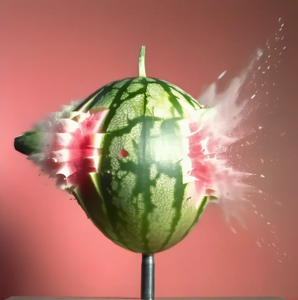 motioshot a bullet piercing an exploding watermelon<lora:motioshot:1>