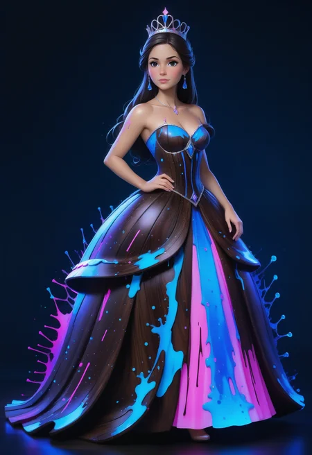 a woman as a princess wearing a dress made out of reij-bnysplsh <lora:ebonysplash-000005:1>, ebony wood