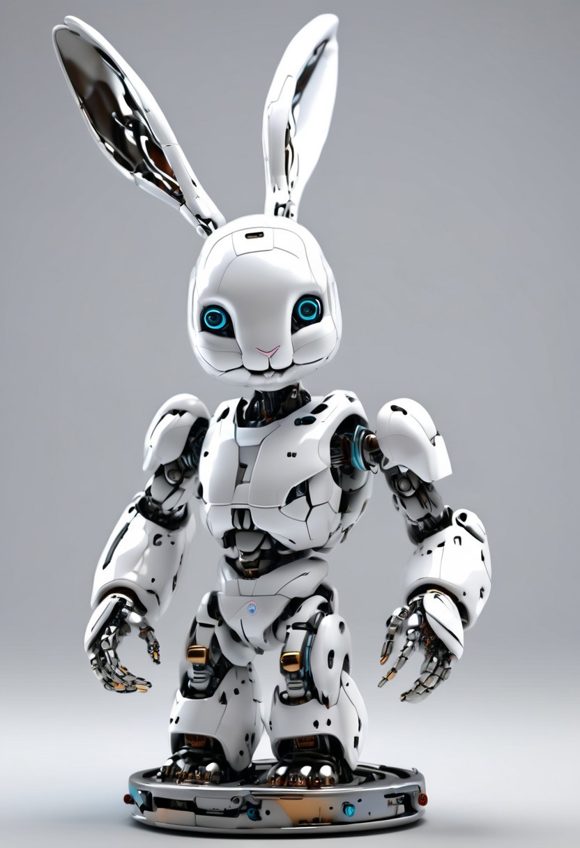 Robot rabbit, masterpiece, intricate details, focus blur, hd, 8k, high definition, BREAK, score_9, score_8_up, score_7_up, score_6_up,