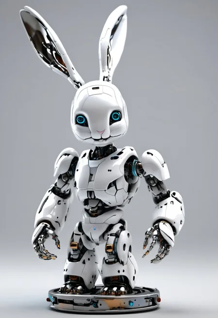 Robot rabbit, masterpiece, intricate details, focus blur, hd, 8k, high definition, BREAK, score_9, score_8_up, score_7_up, score_6_up,