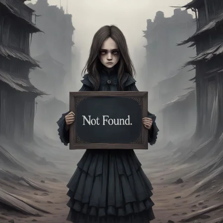 (((Ultra detailed, Megapixel)))
1girl, (((holding out a sign with a text "NOT*FOUND"))), by charlie bowater and dan mumford and trevor Brown, hands, terror, gloomy, dark, blank face, no face, wasteland background, no mouth, no eyes, long hair