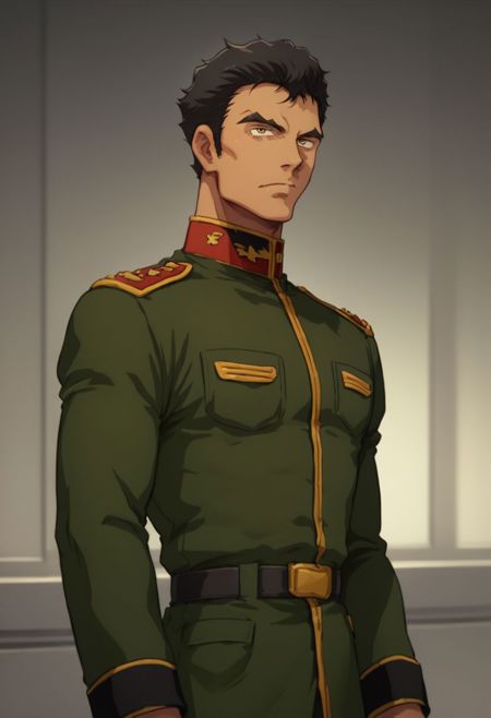 score_9, score_8_up, score_8, perfecteyes, solo, 1 man, zeon officer, uniform