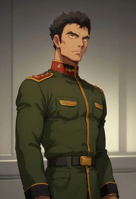 score_9, score_8_up, score_8, perfecteyes, solo, 1 man, zeon officer, uniform
