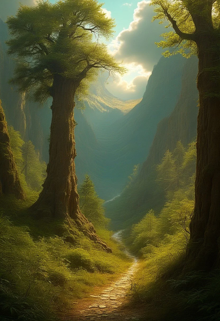 baroque art style , ancient fantasy forest,intricately intertwined trees,
stunningly beautiful clouds
down ,
epic composition, cinematic,
perfection style, perfection, perfect , style of Rembrandt, flux-style