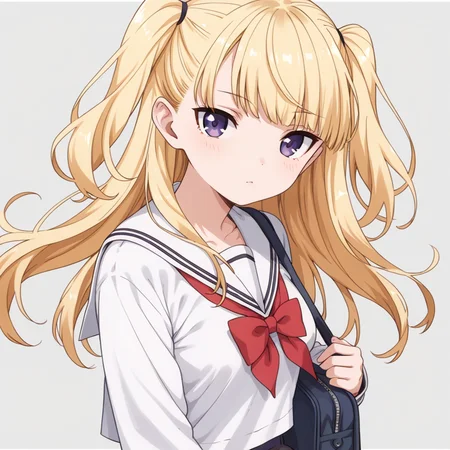 score_9, score_8_up, score_7_up, simple background,
1girl, kanna, purple eyes, blonde hair, two side up, school uniform,
<lora:kanna_pony_v1:0.6>