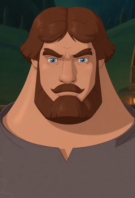 anime artwork concept art masterpiece, best quality, amazing quality, very aesthetic, 
 <lora:iluha:1> iluha, 1boy, male focus, facial hair, brown hair, solo, mustache, short hair, beard,  blue eyes, muscular male, thick eyebrows,