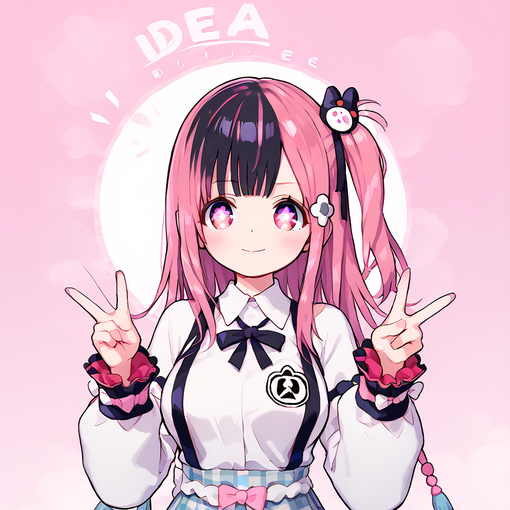 <lora:Berta_Delica:1> black hair, pink hair, multicolored hair, symbol-shaped pupils
 <lora:doahonoka_pony:0.8> honoka,dead or alive
