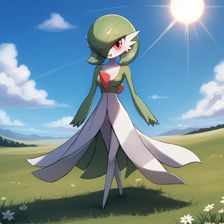 score_9, score_8_up, score_7_up, score_6_up, score_5_up, score_4_up,
luminekoStyle,
1 girl, gardevoir, green_hair, green_skin, hair_over_one_eye,
rating_explicit,
field, grass, walking, sun, clouds,