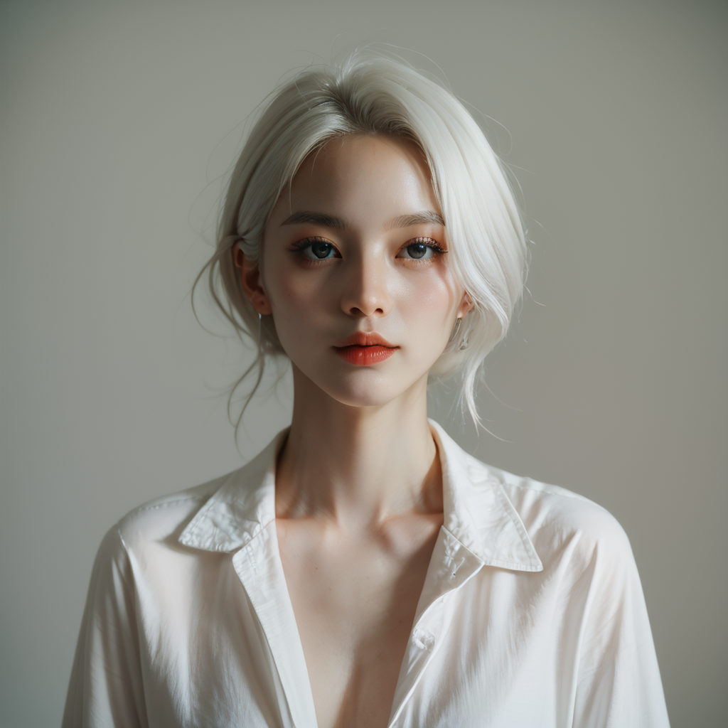 score_9,score_8_up,score_7_up,rim light,available light,Cinematic Lighting,
highly detailed,high budget,masterpiece,best quality,perfect anatomy,very aesthetic,1girl,solo,black background,white shirt,white hair,
<lora:Pony monday-000002:1>,