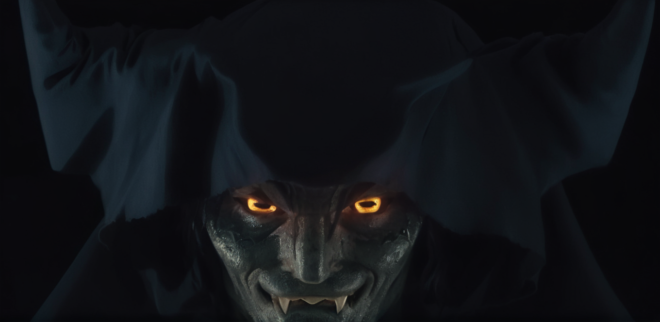 cinematic film still of  <lora:Demon:0.9>
Demon a demonic creature with evil smile glowing eyes staring at camera, shallow depth of field, vignette, highly detailed, high budget, bokeh, cinemascope, moody, epic, gorgeous, film grain, grainy