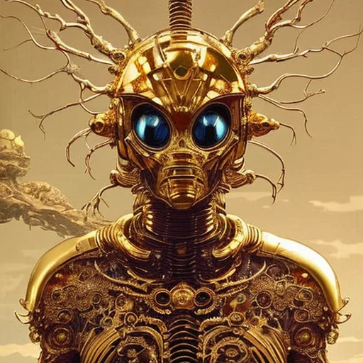 portrait of alien creature that looks like (octopus:human:0.5), cosmonaut helmet, cybernetic helmet, (golden details:1.7), piercing eyes,powerful figure, striking appearance, intricate tattoos, scars, hooded robe, hides their face, only their eyes visible through the shadow, tentacles, (black), (blue dark), (Frightening:1.3) (RFNKTRY), vaporwave, synthwave, cyberpunk, (by Artist Akihiko Yoshida:1.3),(by Artist Ross Tran:1.3),(by Artist Tsutomu Nihei:1.3),masterpiece, 4k, HD, art by nvinkpunk